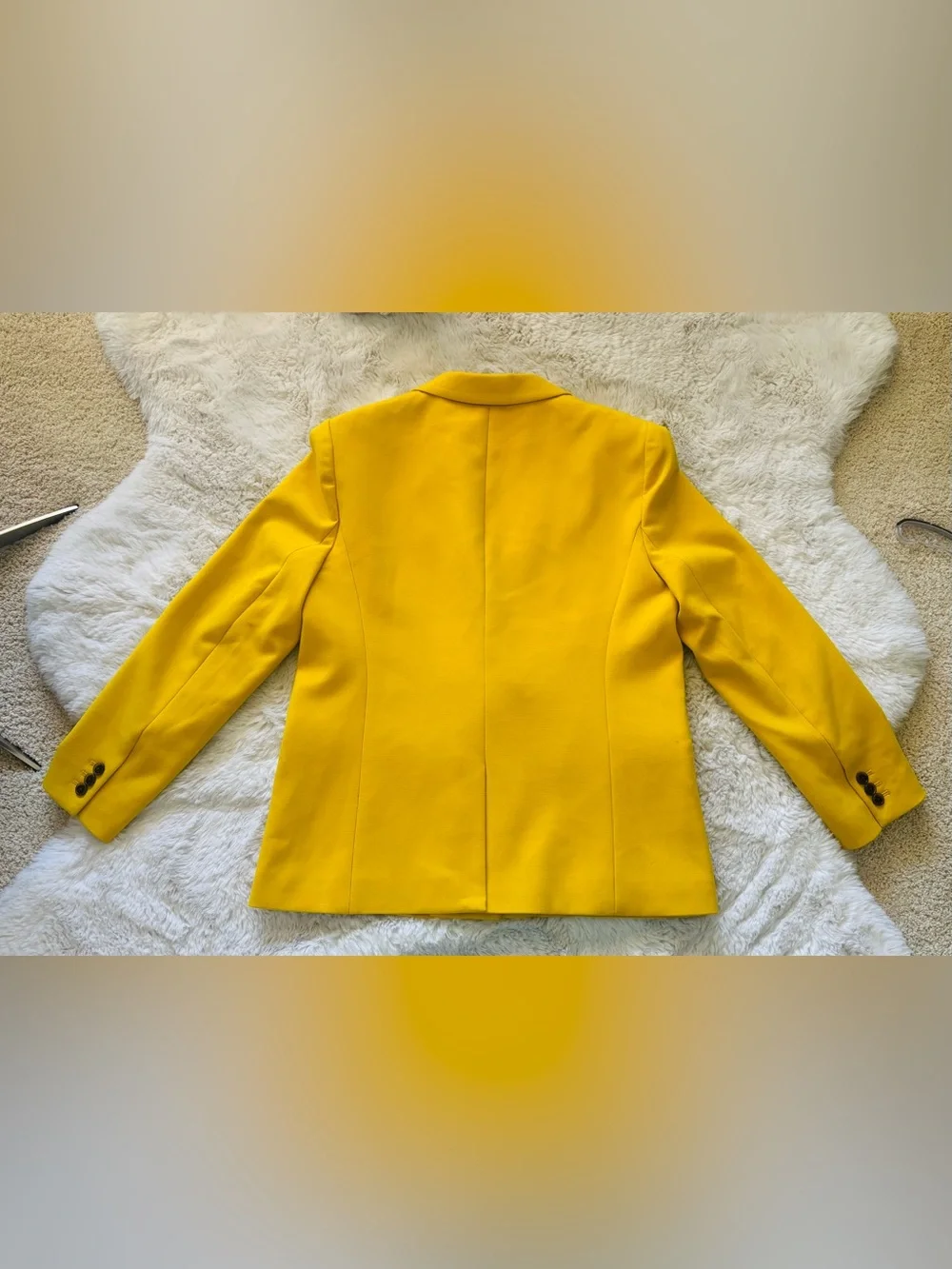 J. Crew Mustard Yellow Dover Double Breasted Blazer Size: 10 - Picture 4 of 8